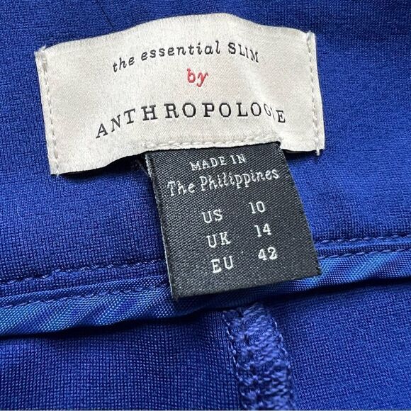 Anthropologie Essential Slim Knit Pants Trousers Cobalt Royal Blue Size 10 - Picture 7 of 15